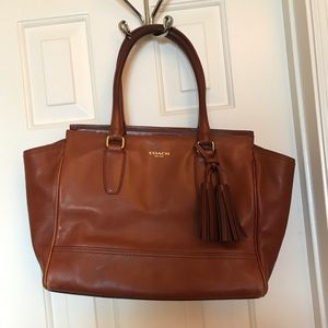 COACH red leather tote